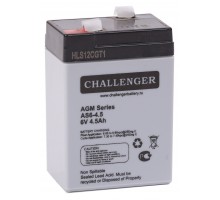 Акумуляторна батарея Challenger AS 6-4.5, 6В, 4,5Ач, AGM
